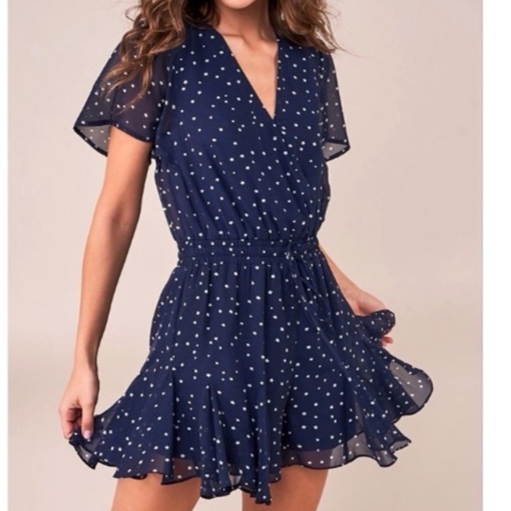 Sugarlips Babygirl Star Print Romper in Blue —NWT